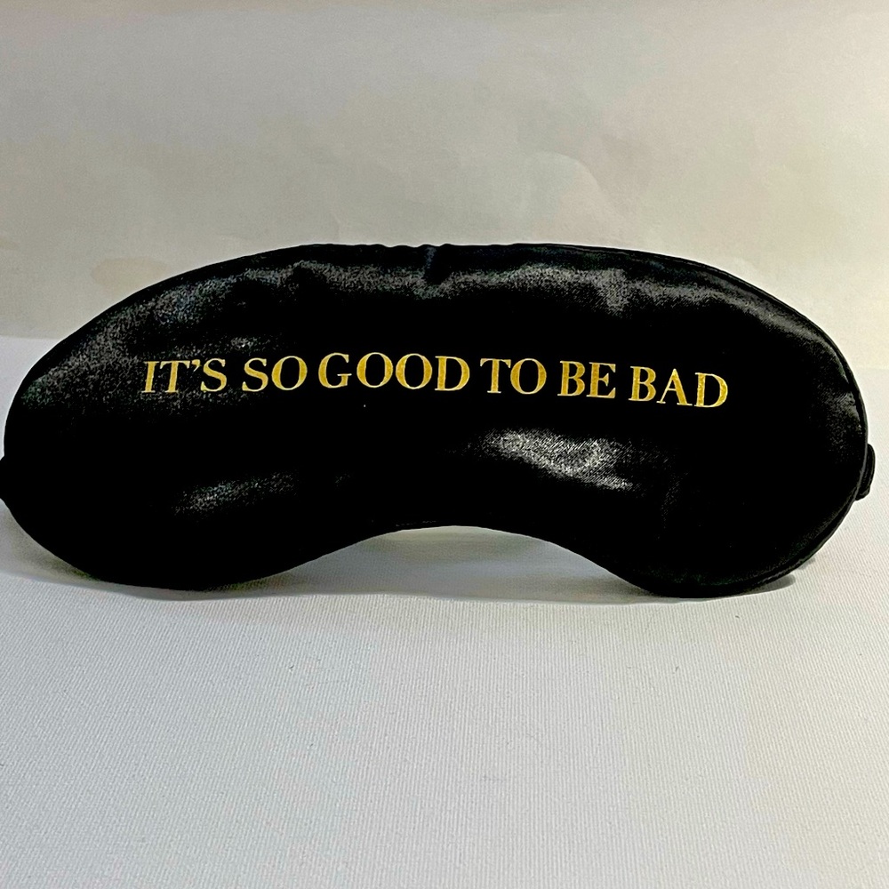 Carolina Herrera New York Sleep Mask Black Gold Satin Good To Be Bad Limited Ed